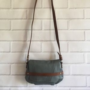Ellington Mini Leather Flap Crossbody Bag Gray